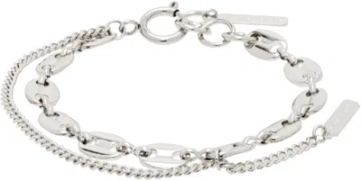 Justine Clenquet Ssense Exclusive Silver Jerry Bracelet In Palladium