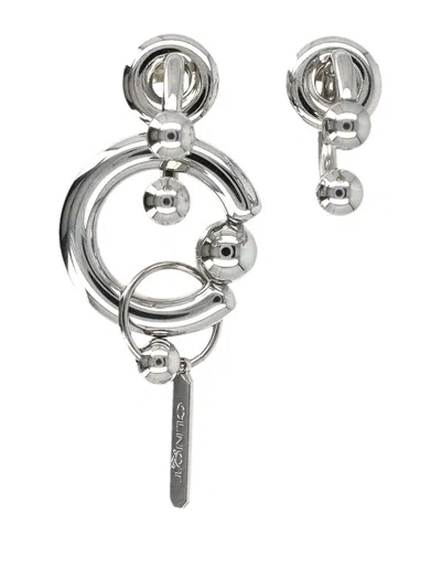 Justine Clenquet Statement Hoop Drop Earrings In Metallic