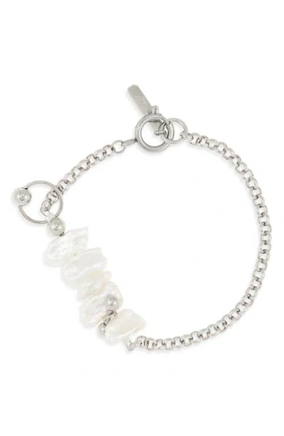 Justine Clenquet Sunny Biwa Pearl Bracelet In Metallic