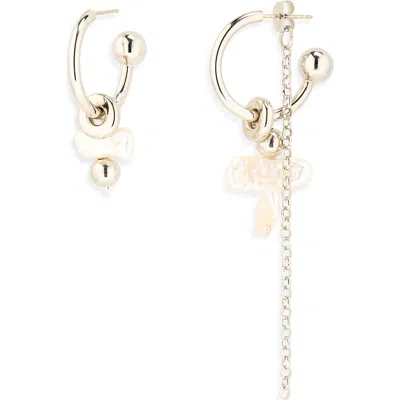 Justine Clenquet Sunny Mismatched Hoop Drop Earrings In Gold