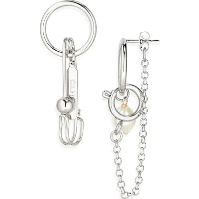 Justine Clenquet Tori Mismatched Frontal Hoop Earrings In Metallic