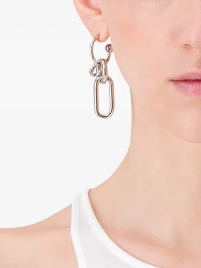 Justine Clenquet Troy Asymmetric Chain-link Earrings In Silver