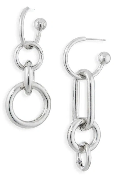 Justine Clenquet Troy Mismatched Drop Earrings In Metallic