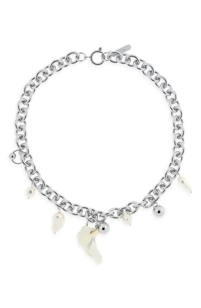 Justine Clenquet Tyler Mixed Charm Chain Necklace In Metallic