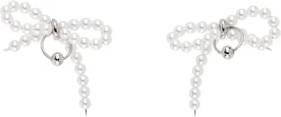 Justine Clenquet White & Silver Sheena Earrings In Palladium