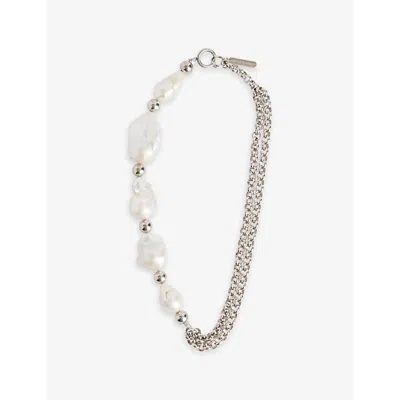 Justine Clenquet Womens  Laurie Palladium-plated Brass And Pearl Necklace