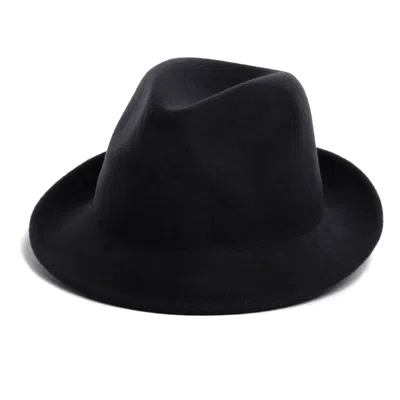 Justine Hats Black Mens Classic Felt Fedora Hat