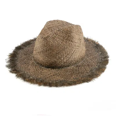 Justine Hats Men's Grey Straw Fedora Hat
