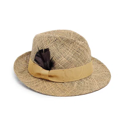 Justine Hats Neutrals Classic Men Straw Fedora Hat In Brown