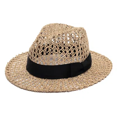 Justine Hats Neutrals Men's Straw Fedora Hat In Brown