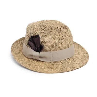 Justine Hats Neutrals Straw Fedora Hat For Men