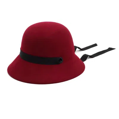 Justine Hats Red Asymmetric Cloche Hat For Women