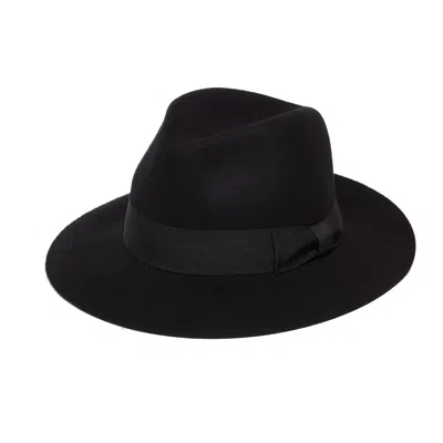 Justine Hats Women's Black Fashionable Classic Felt Fedora Hat