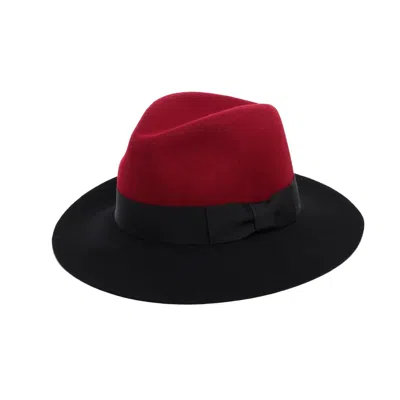 Justine Hats Women's Black Two Tone Floppy Fedora Hat