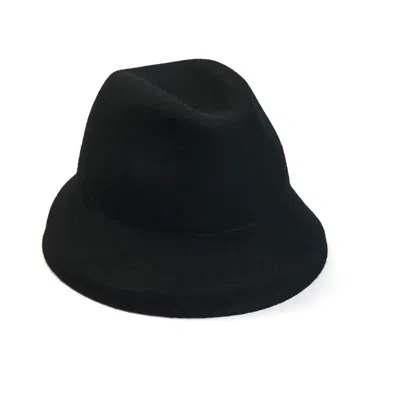Justine Hats Women's Black Unique Felt Fedora Hat
