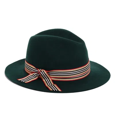 Justine Hats Women's Green Boho Style Felt Fedora Hat