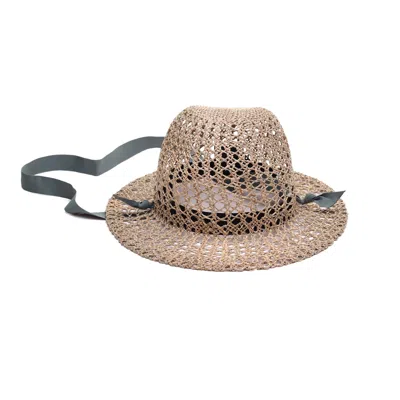 Justine Hats Women's Neutrals Hand Crochet Straw Hat
