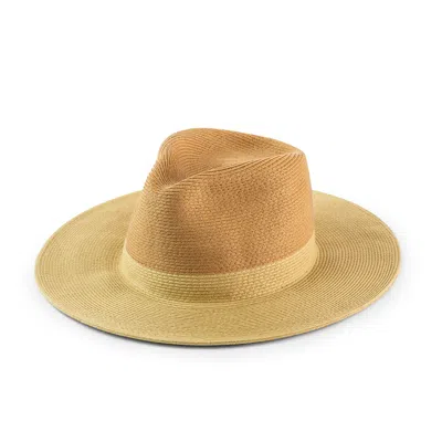 Justine Hats Women's Neutrals Wide Brim Summer Sun Hat In Two Tone In Brown