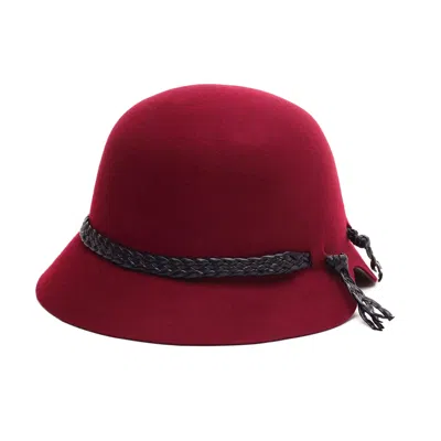 Justine Hats Women's Red Cloche Classic Felt Hat