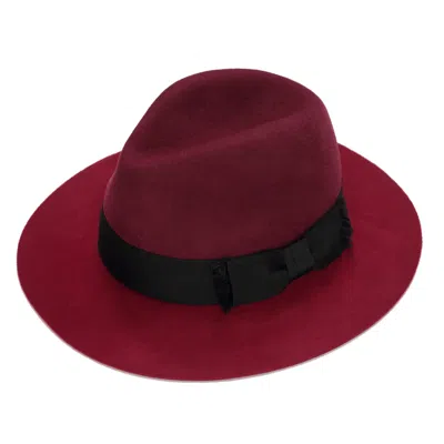 Justine Hats Women's Red Floppy Two Tone Fedora