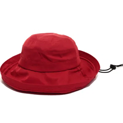 Justine Hats Women's Red Wide Brim Cotton Hat