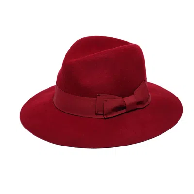Justine Hats Women's Red Wide Fedora Hat