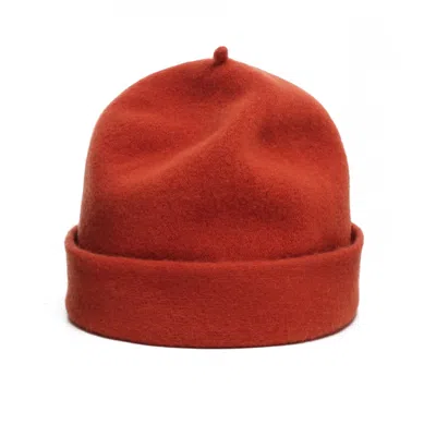 Justine Hats Women's Yellow / Orange Wool Winter Beanie Hat In Red