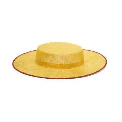 Justine Hats Women's Yellow / Orange Yellow Sinamay Hat