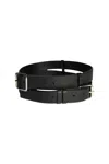 Justlove Women's Black Double Belt Hug Me Double In Black
