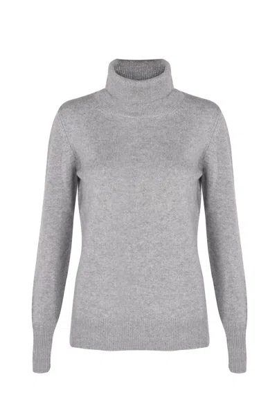 Justlove Women's Cashmere Classic Turtleneck Grey