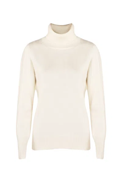 Justlove Women's Cashmere Classic Turtleneck Off-white