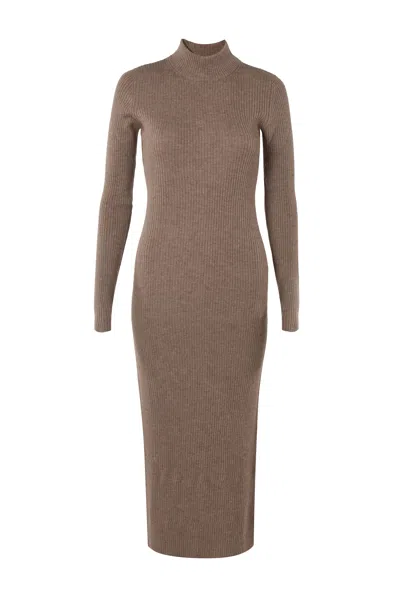 Justlove Women's Cashmere Midi Dress Organic Brown
