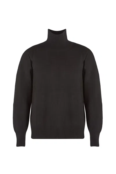 Justlove Women's Cashmere Turtleneck Boyfriend Black
