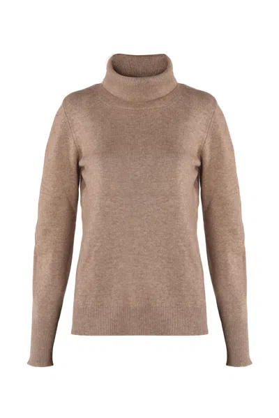 Justlove Women's Merino / Cashmere Turtleneck Brown