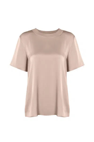 Justlove Women's Neutrals Silk T-shirt Silky Beige