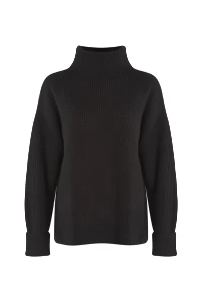 Justlove Women's Oversize Cashmere Turtleneck Black
