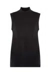 Justlove Women's Sleeveless Cashmere Turtleneck Sensual Black In Black