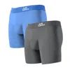 Justwears Men's Blue / Grey Super Soft Boxer Briefs Anti-chafe & No Ride Up Design - Two Pack With & Without P In Blue/grey