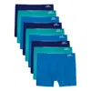 Justwears Men's Green / Blue Super Soft Boxer Briefs - Anti-chafe & No Ride Up Design - Nine Pack - Blues & Gr In Green/blue