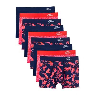Justwears Men's Super Soft Boxer Briefs - Anti-chafe & No Ride Up Design -nine Pack - Wild About You In Multi
