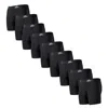 Justwears Men's Super Soft Boxer Briefs - Anti-chafe & No Ride Up Design - Nine Pack - Black In Black