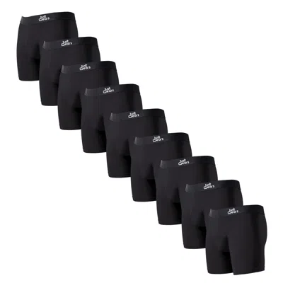 Justwears Men's Super Soft Boxer Briefs With Pouch - Anti-chafe & No Ride Up Design - Nine Pack - Black
