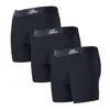 Justwears Men's Super Soft Boxer Briefs With Pouch - Anti-chafe & No Ride Up Design - Three Pack - Black In Black