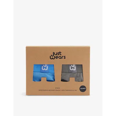 Justwears Mens Pack Of Two Moisture-wicking Stretch-jersey Boxers New Heights