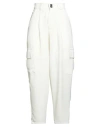 Justwest Woman Pants Cream Size S Polyester, Viscose, Elastane In White