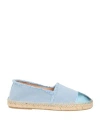 Jutelia Woman Espadrilles Sky Blue Size 8 Textile Fibers, Soft Leather In Blue