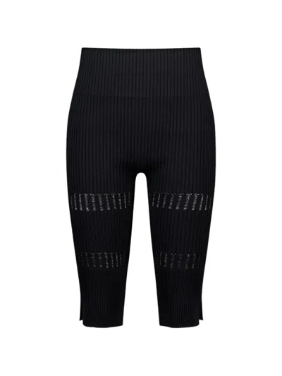 Juukiff Ribbed-knit Trousers In Black