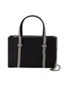Juuls & Karats Bow Midi Handbag - Kara - Leather - Black In Black