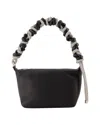 Juuls & Karats Crystal Phone Cord Hobo Bag - Kara - Black - Leather In Black