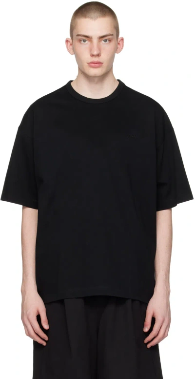 Juun.j Black Embroidered T-shirt In 5 Black